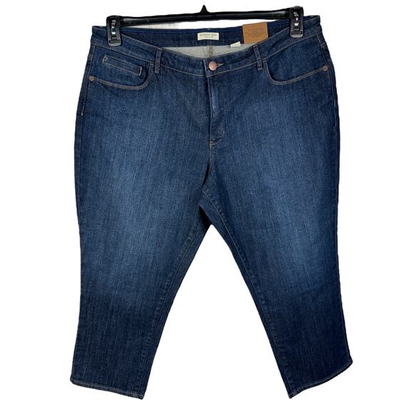 Coldwater Creek SZ 18 Cropped Jeans Natural Fit Stretch Zip-Fly Pockets Blue - Picture 1 of 10